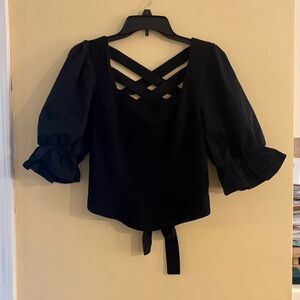 Anthropologie black back corset lace up